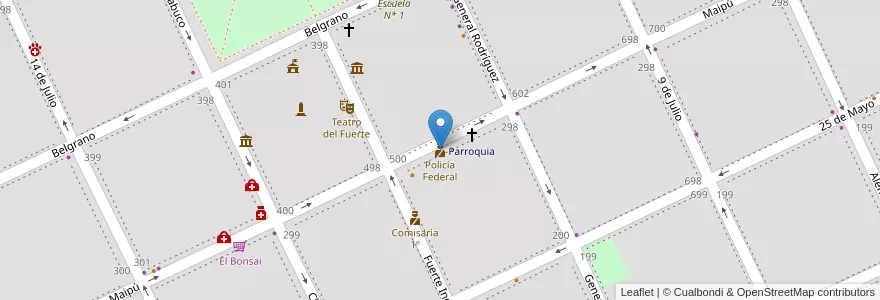 Mapa de ubicacion de Policía Federal en Argentinië, Buenos Aires, Partido De Tandil, Tandil.