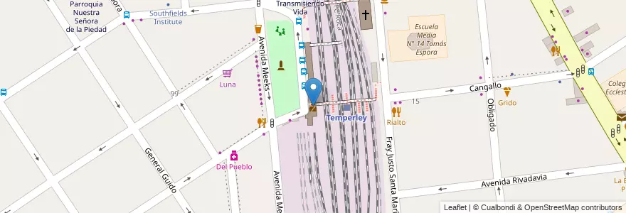 Mapa de ubicacion de Policía Federal en アルゼンチン, ブエノスアイレス州, Partido De Lomas De Zamora, Temperley.