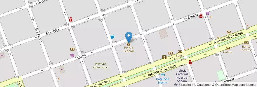 Mapa de ubicacion de Policía Federal en アルゼンチン, フォルモサ州, Departamento Formosa, Municipio De Formosa, Formosa.