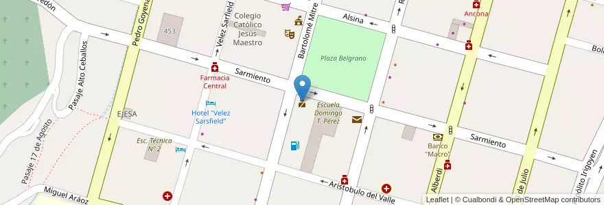 Mapa de ubicacion de Policía Federal Argentina en 阿根廷, Jujuy, Departamento San Pedro, Municipio De San Pedro De Jujuy.