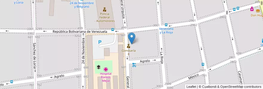 Mapa de ubicacion de policía federal, Balvanera en Argentinië, Ciudad Autónoma De Buenos Aires, Comuna 3, Buenos Aires.