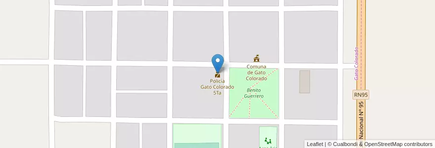 Mapa de ubicacion de Policía Gato Colorado 5Ta en 아르헨티나, Santa Fe, Municipio De Gato Colorado, Gato Colorado.