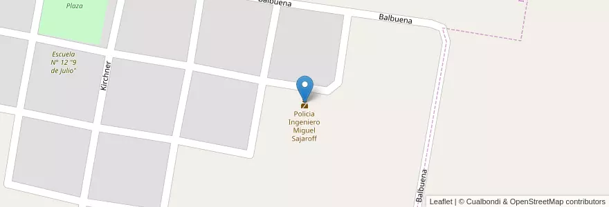 Mapa de ubicacion de Policia Ingeniero Miguel Sajaroff en 阿根廷, 恩特雷里奥斯省, Departamento Villaguay, Distrito Bergara, Ingeniero Miguel Sajaroff.