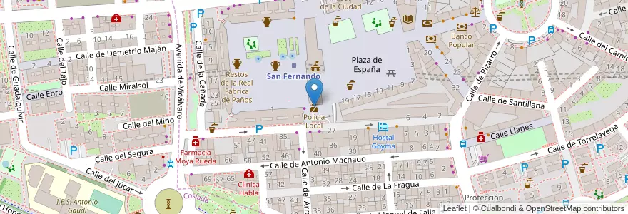 Mapa de ubicacion de Policía Local en Spanien, Autonome Gemeinschaft Madrid, Autonome Gemeinschaft Madrid, Área Metropolitana De Madrid Y Corredor Del Henares, San Fernando De Henares, Coslada.