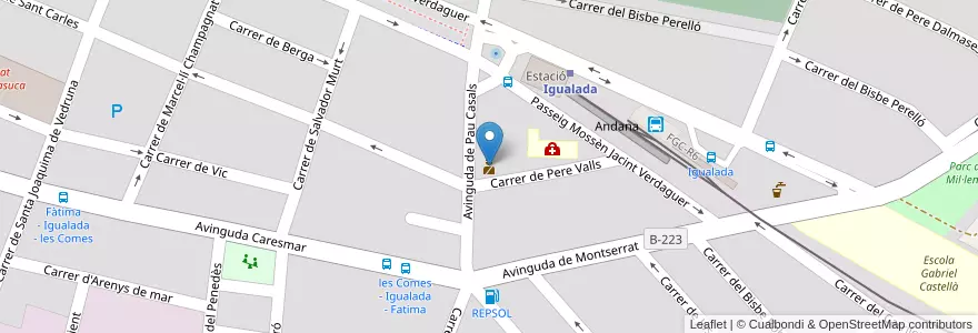 Mapa de ubicacion de Policia Local en 西班牙, Catalunya, Barcelona, Anoia, Igualada.