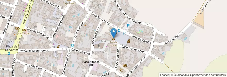 Mapa de ubicacion de Policía Local en Spagna, Comunidad De Madrid, Comunidad De Madrid, Las Vegas, San Martín De La Vega.