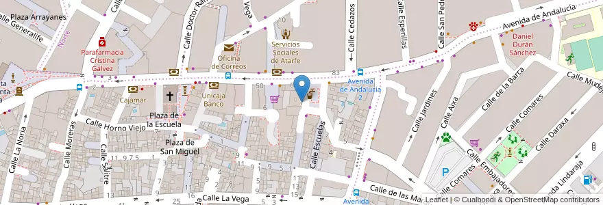 Mapa de ubicacion de Policía Local de Atarfe en Spanje, Andalusië, Granada, Comarca De La Vega De Granada, Atarfe.