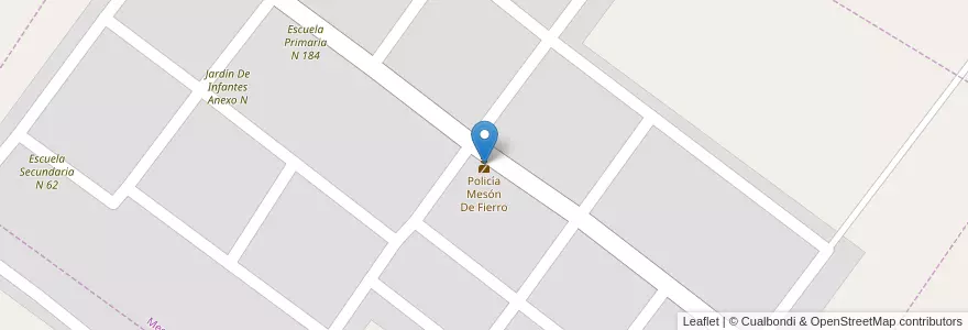 Mapa de ubicacion de Policía Mesón De Fierro en 阿根廷, Chaco, Departamento Doce De Octubre, Municipio De General Pinedo, Mesón De Fierro.