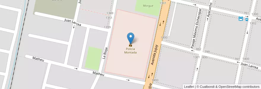 Mapa de ubicacion de Policia Montada en الأرجنتين, Tucumán, San Miguel De Tucumán, Departamento Capital, San Miguel De Tucumán.
