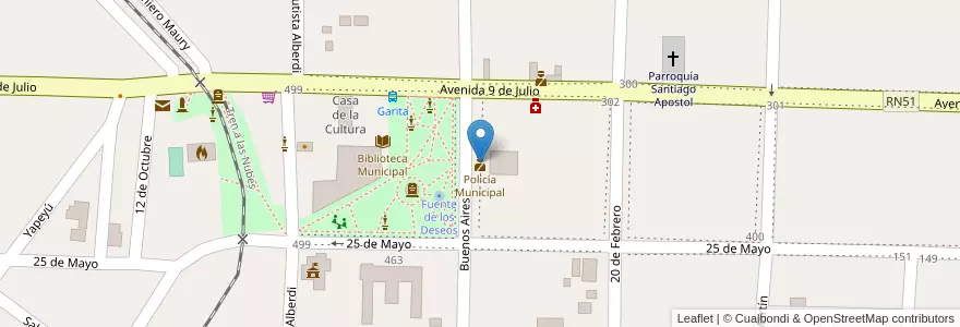 Mapa de ubicacion de Policía Municipal en 아르헨티나, Salta, Rosario De Lerma, Municipio De Campo Quijano.