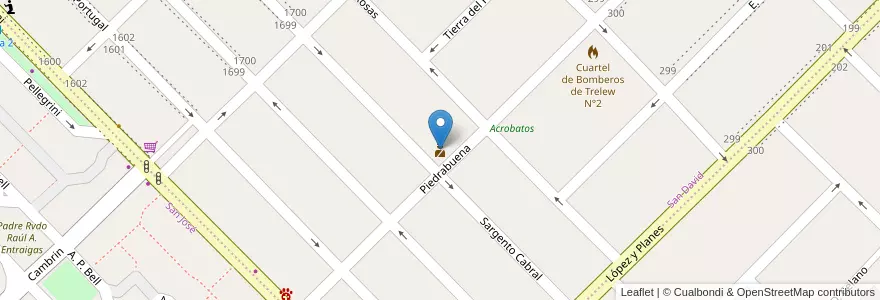 Mapa de ubicacion de Policia - Seccional 4 en Arjantin, Chubut, Trelew, Departamento Rawson.