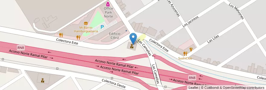 Mapa de ubicacion de Policia Vial en Arjantin, Buenos Aires, Partido Del Pilar.