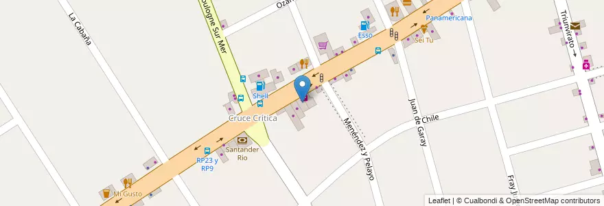 Mapa de ubicacion de Policlinica en アルゼンチン, ブエノスアイレス州, Partido De Tigre, Don Torcuato.