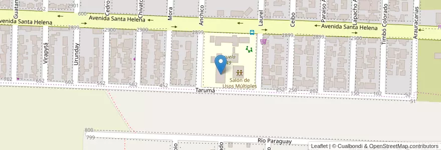 Mapa de ubicacion de polideportivo en Arjantin, Misiones, Departamento Capital, Municipio De Garupá.