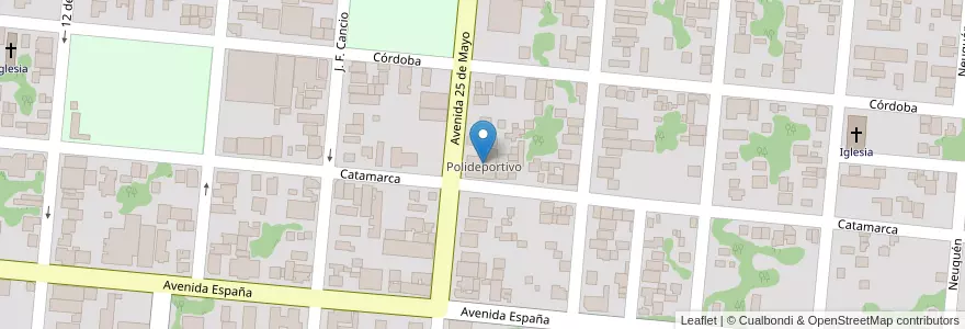 Mapa de ubicacion de Polideportivo en アルゼンチン, フォルモサ州, Departamento Pilcomayo, Municipio De Clorinda, Clorinda.
