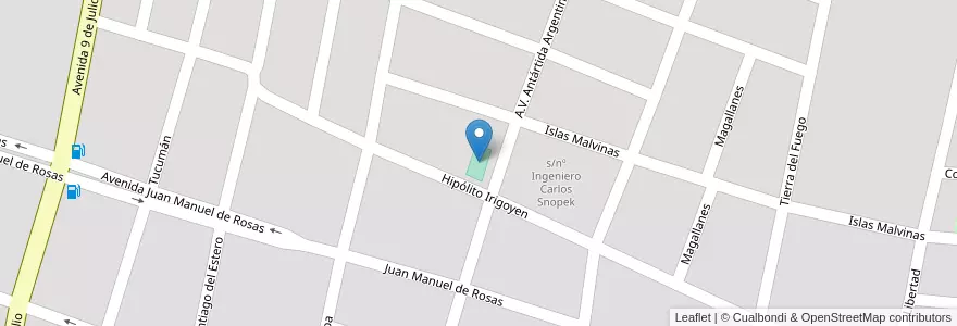 Mapa de ubicacion de Polideportivo 1º de Mayo en アルゼンチン, フフイ州, Departamento El Carmen, Municipio De El Carmen, El Carmen.