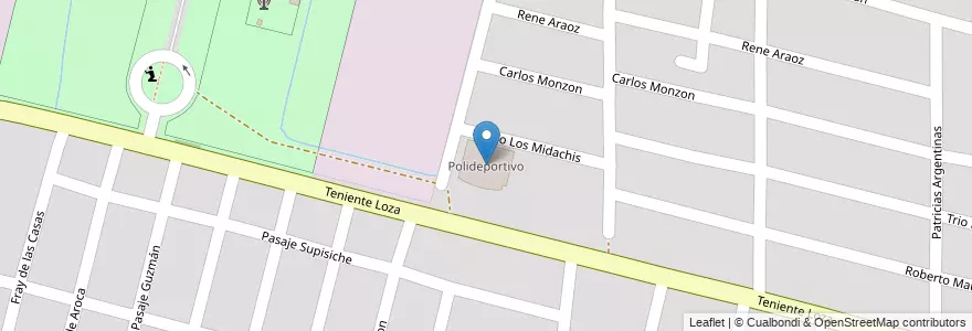Mapa de ubicacion de Polideportivo en 아르헨티나, Santa Fe, Departamento La Capital, Santa Fe Capital, Santa Fe.