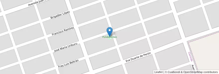 Mapa de ubicacion de Polideportivo en アルゼンチン, フォルモサ州, Departamento Pilcomayo, Clorinda.