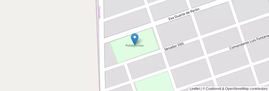 Mapa de ubicacion de Polideportivo en Arjantin, Formosa, Departamento Pilcomayo, Clorinda.