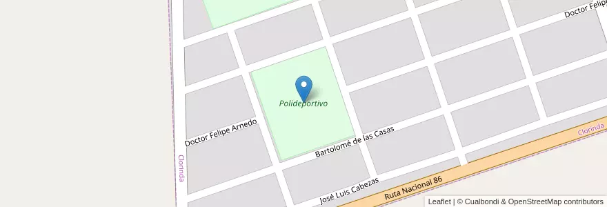 Mapa de ubicacion de Polideportivo en 아르헨티나, Formosa, Departamento Pilcomayo, Clorinda.