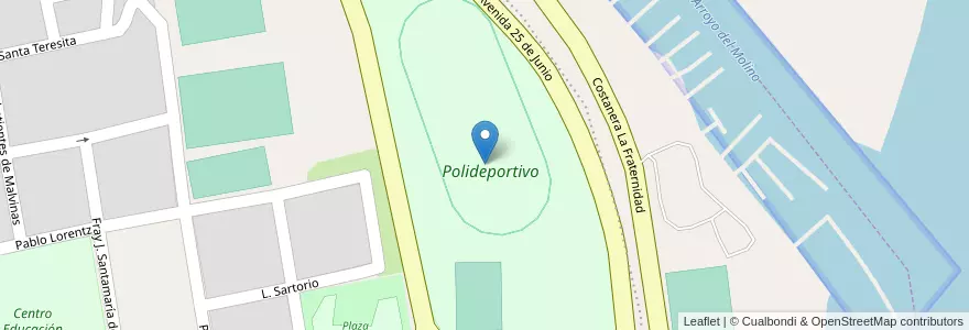 Mapa de ubicacion de Polideportivo en アルゼンチン, エントレ・リオス州, Departamento Uruguay, Distrito Molino, Concepción Del Uruguay.