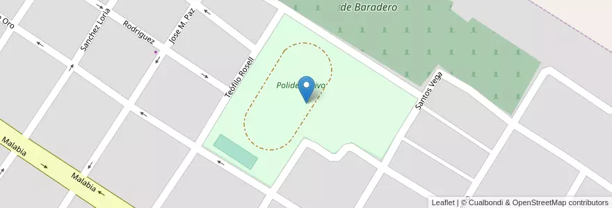 Mapa de ubicacion de Polideportivo en Arjantin, Buenos Aires, Partido De Baradero, Baradero.