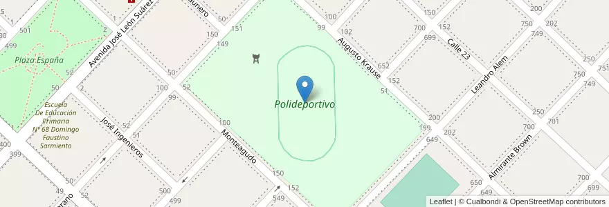 Mapa de ubicacion de Polideportivo en アルゼンチン, ブエノスアイレス州, Partido De Chivilcoy, Chivilcoy.