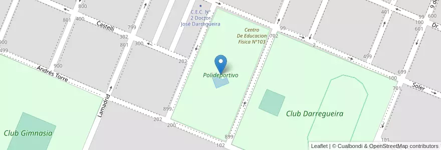 Mapa de ubicacion de Polideportivo en الأرجنتين, بوينس آيرس, Partido De Puan, Darregueira.
