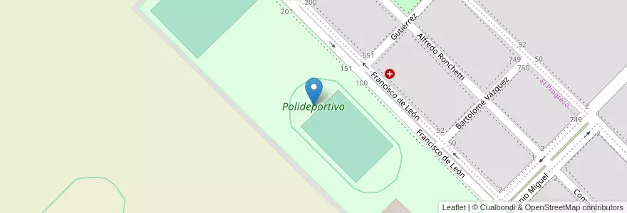 Mapa de ubicacion de Polideportivo en アルゼンチン, ブエノスアイレス州, Partido De Patagones, Carmen De Patagones.