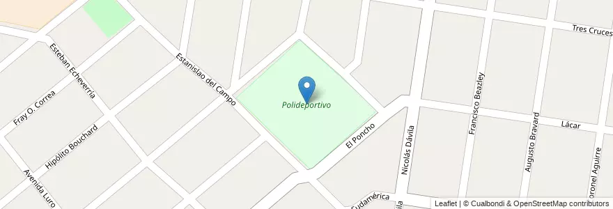 Mapa de ubicacion de Polideportivo en Arjantin, Buenos Aires, Partido De La Matanza, Rafael Castillo.