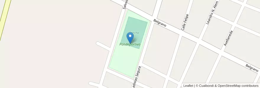 Mapa de ubicacion de Polideportivo en Аргентина, Чили, Мендоса, Departamento Junín, Distrito Ciudad.