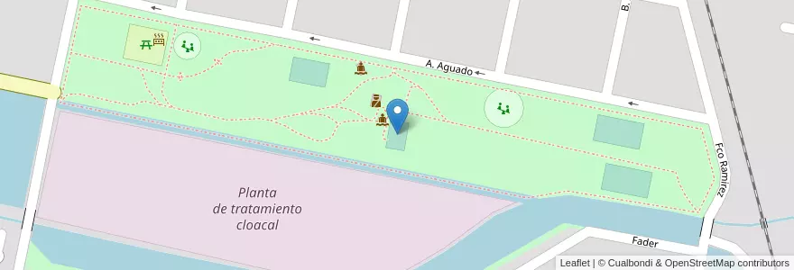 Mapa de ubicacion de Polideportivo al aire libre en 阿根廷, Santa Fe, Departamento Castellanos, Municipio De Rafaela.