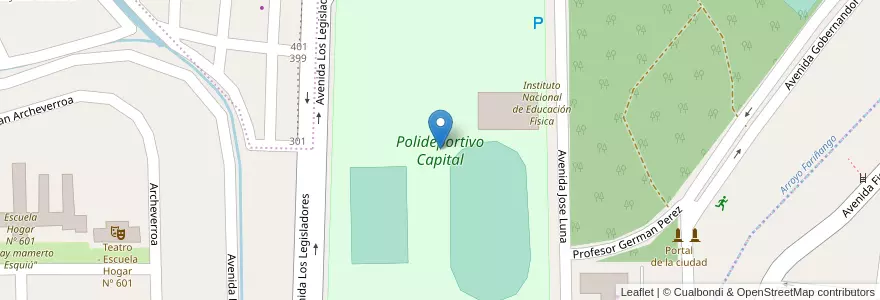 Mapa de ubicacion de Polideportivo Capital en アルゼンチン, カタマルカ州, Departamento Capital, Municipio De San Fernando Del Valle De Catamarca, San Fernando Del Valle De Catamarca.