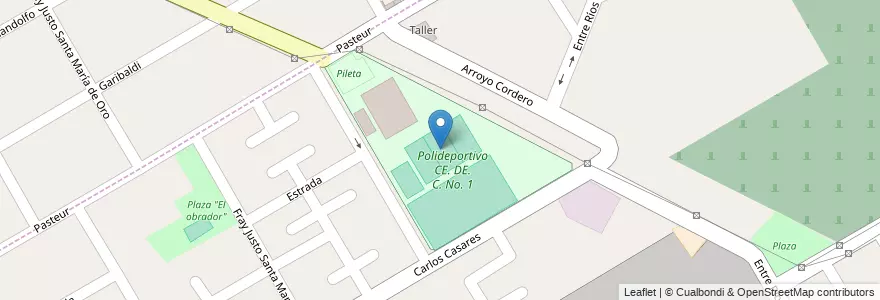 Mapa de ubicacion de Polideportivo CE. DE. C. No. 1 en Arjantin, Buenos Aires, Partido De San Fernando, Victoria.