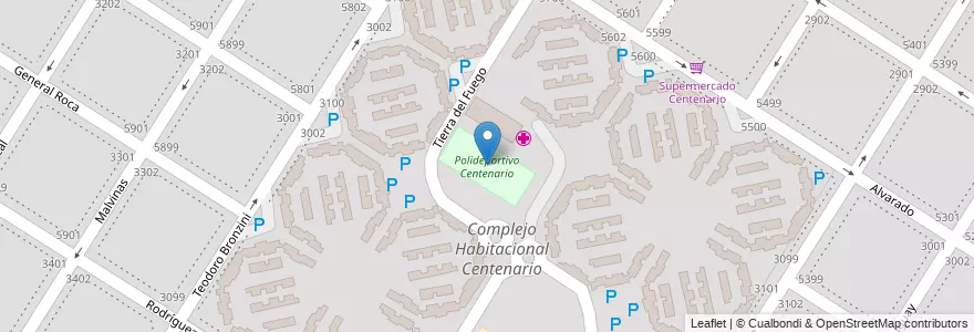 Mapa de ubicacion de Polideportivo Centenario en Arjantin, Buenos Aires, Partido De General Pueyrredón, Mar Del Plata.