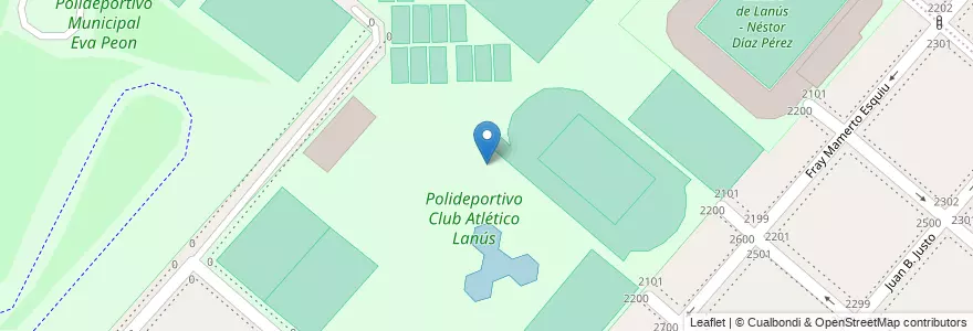 Mapa de ubicacion de Polideportivo Club Atlético Lanús en 阿根廷, 布宜诺斯艾利斯省, Partido De Lanús, Remedios De Escalada.