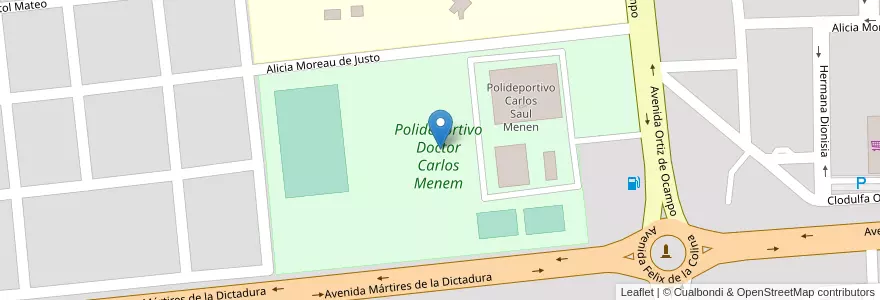 Mapa de ubicacion de Polideportivo Doctor Carlos Menem en الأرجنتين, La Rioja, Departamento Capital, La Rioja.