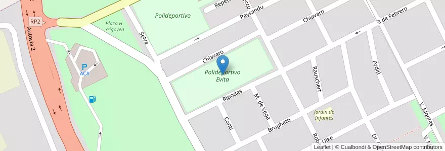 Mapa de ubicacion de Polideportivo Evita en Arjantin, Buenos Aires, Partido De Dolores, Dolores.