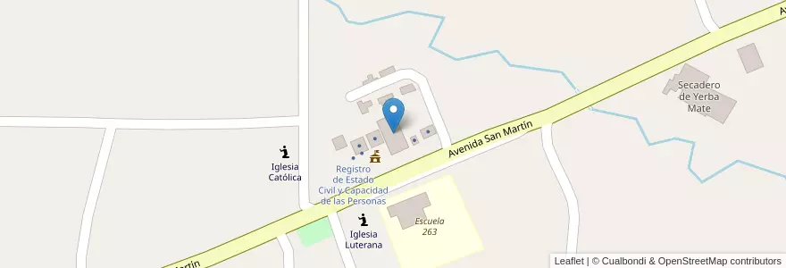 Mapa de ubicacion de Polideportivo Hipólito Yrigoyen en アルゼンチン, ミシオネス州, Departamento San Ignacio, Municipio De Hipólito Yrigoyen.