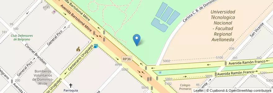 Mapa de ubicacion de Polideportivo Jose Maria Gatica en Arjantin, Buenos Aires, Partido De Avellaneda, Villa Domínico.