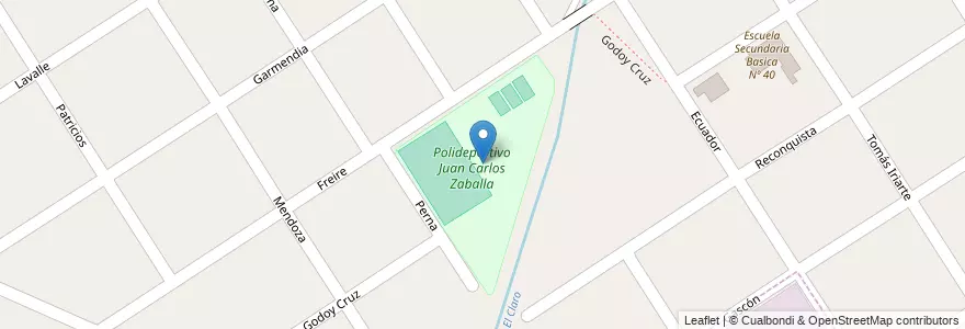 Mapa de ubicacion de Polideportivo Juan Carlos Zaballa en 阿根廷, 布宜诺斯艾利斯省, Partido De Tigre, Benavídez.