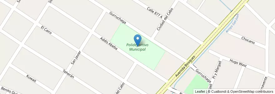 Mapa de ubicacion de Polideportivo Municipal en آرژانتین, استان بوئنوس آیرس, Partido De Florencio Varela, Zeballos.
