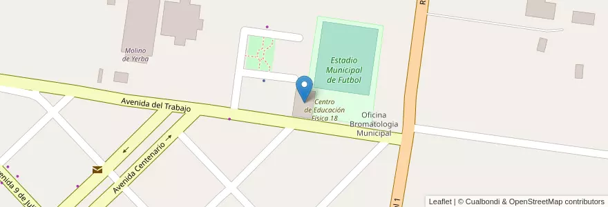Mapa de ubicacion de Polideportivo Municipal en アルゼンチン, ミシオネス州, Departamento Apóstoles, Municipio De San José.