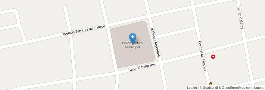 Mapa de ubicacion de Polideportivo Municipal en Argentinien, Corrientes, Departamento Itatí, Municipio De Itatí.
