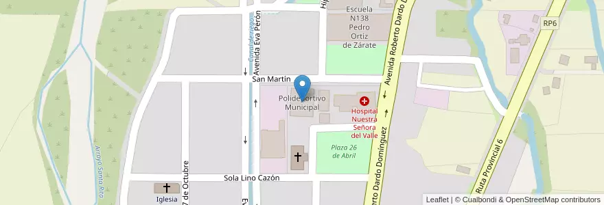 Mapa de ubicacion de Polideportivo Municipal en Arjantin, Jujuy, Departamento Santa Bárbara, Municipio De Palma Sola.