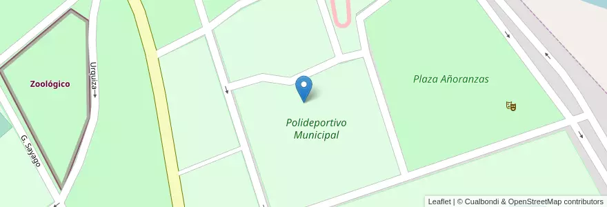Mapa de ubicacion de Polideportivo Municipal en アルゼンチン, サンティアゴ・デル・エステロ州, Departamento Banda, Departamento Capital.