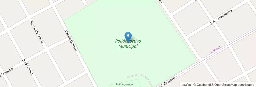 Mapa de ubicacion de Polideportivo Municipal en アルゼンチン, ブエノスアイレス州, Partido De Almirante Brown, Ministro Rivadavia.