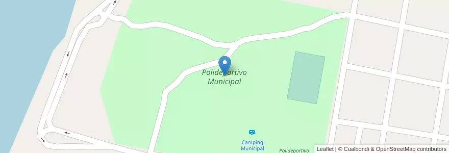 Mapa de ubicacion de Polideportivo Municipal en Argentina, Provincia Di Entre Ríos, Departamento La Paz, Distrito Estacas, La Paz.