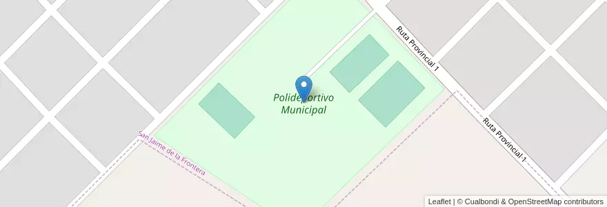 Mapa de ubicacion de Polideportivo Municipal en Argentina, Entre Ríos Province, Departamento Federación, Distrito Tatutí, San Jaime De La Frontera.