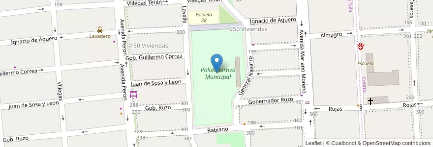 Mapa de ubicacion de Polideportivo Municipal en アルゼンチン, カタマルカ州, Departamento Capital, Municipio De San Fernando Del Valle De Catamarca, San Fernando Del Valle De Catamarca.